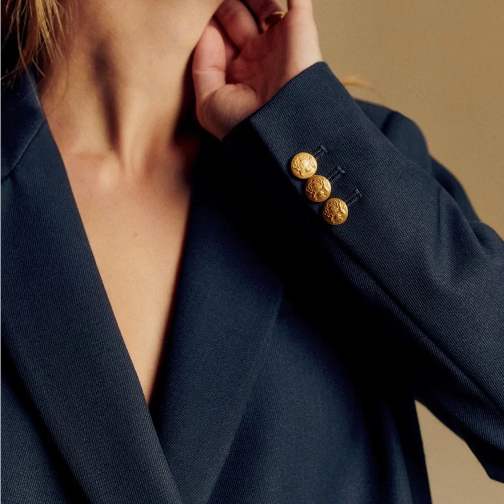 NWT Sézane Michele blazer in navy - size 40 / us 8 - Picture 5 of 15